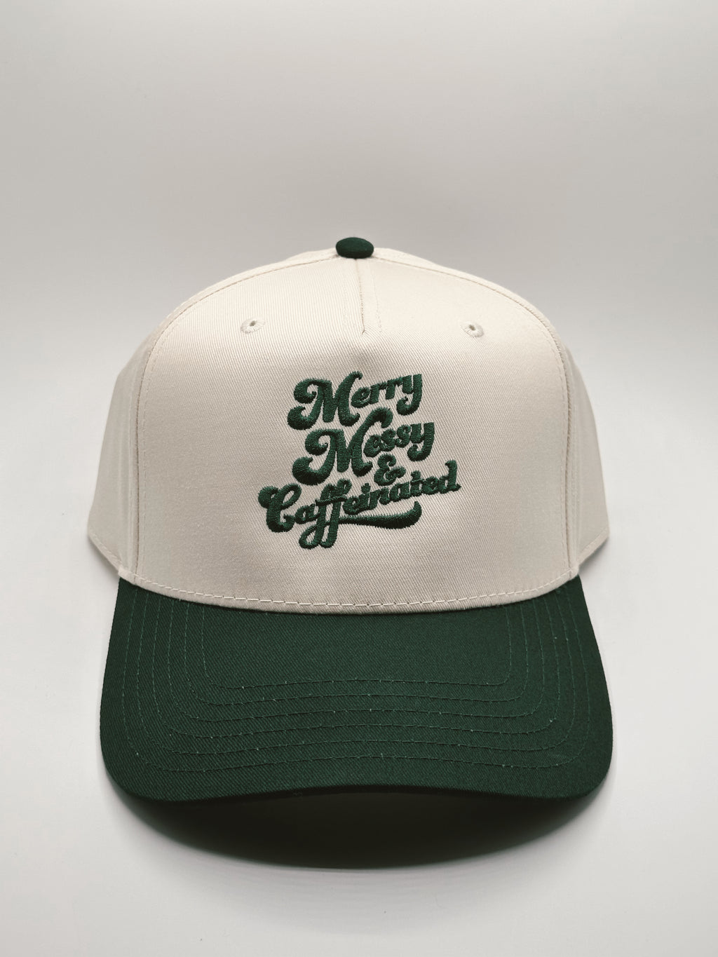 Custom Embroidered Hat - Merry, Messy, and Caffeinated