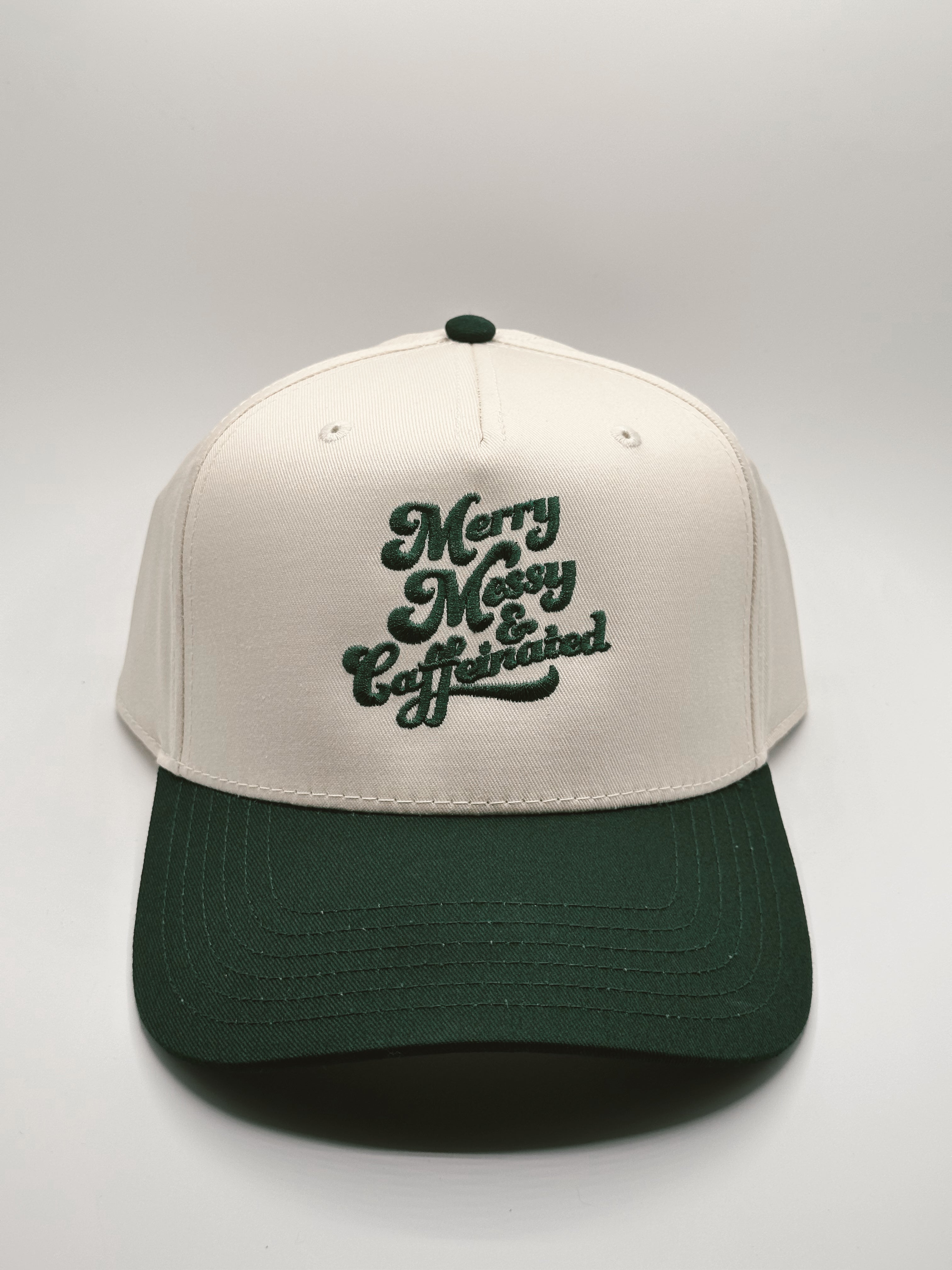 Custom Embroidered Hat - Merry, Messy, and Caffeinated