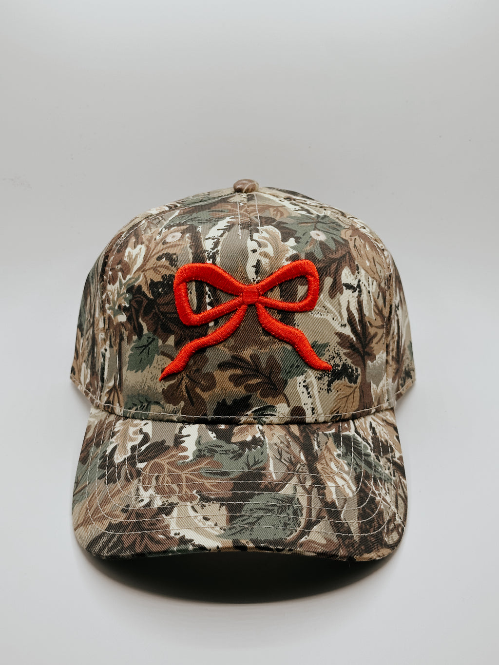 Custom Embroidered Hat - Red Camo Bow