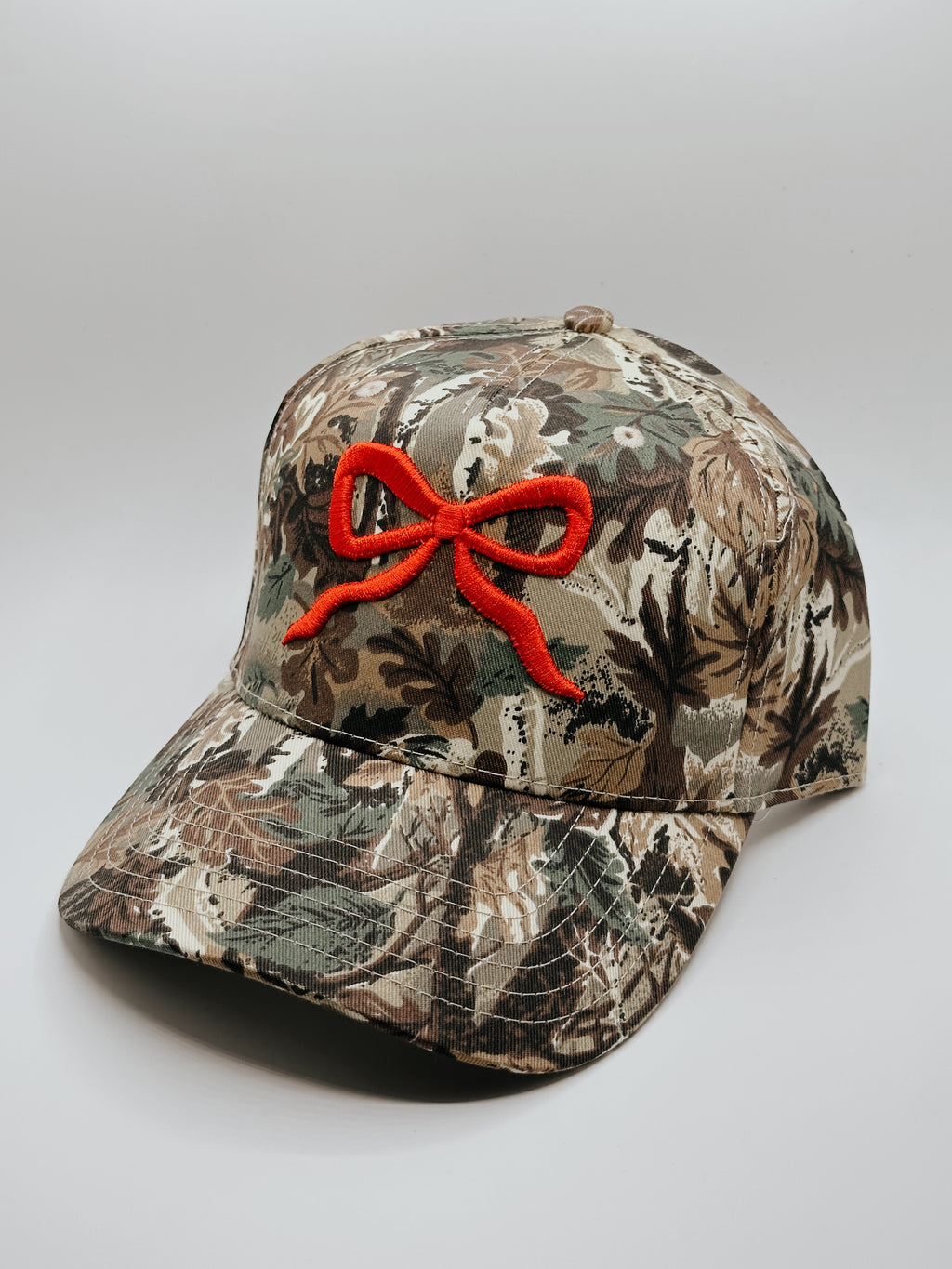 Custom Embroidered Hat - Red Camo Bow